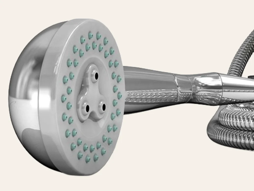Anespa DX massaging shower head — multiple nozzle configuration with flexible hose attachment